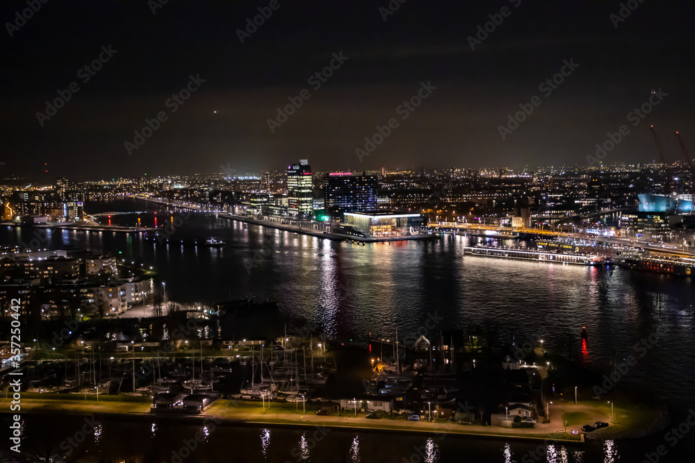 Amsterdam City Skyline at Night