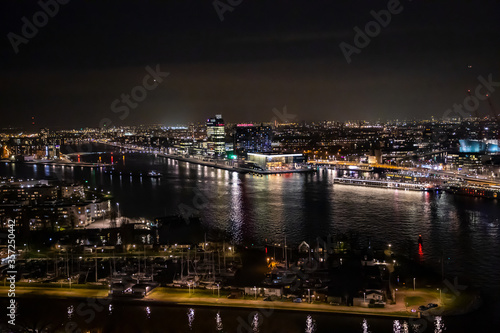 Amsterdam City Skyline at Night