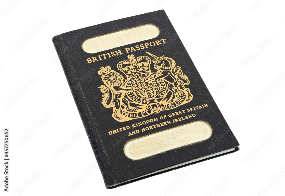 Old British Passport isolated on white background Old British Passport isolated on white background