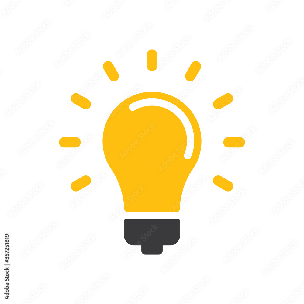 Light bulb icon. Electric lamp illustration, symbol of idea, innovation and solution. Light bulb icon. Electric lamp illustration, symbol of idea, innovation and solution.