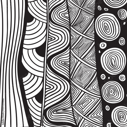 Ethnic abstract background. Hand-drawn, ethnic, floral, retro, doodle, vector, zentangle design elements. Adult coloring book page.