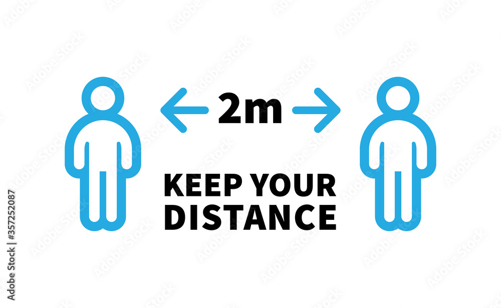 Social distancing safety measure sign. Keep your distance 2 meters away. Person standing vector icon. Social distancing safety measure sign. Keep your distance 2 meters away. Person standing vector icon.
