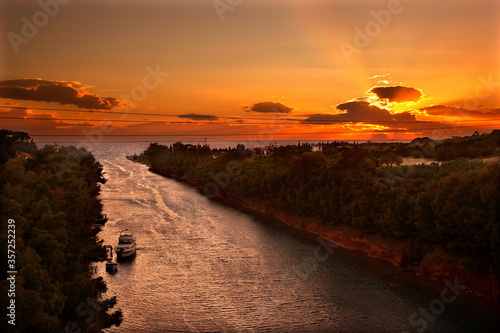 CHALKIDIKI, MACEDONIA, GREECE. 
Sunset at the Canal of Nea Poteidaea (