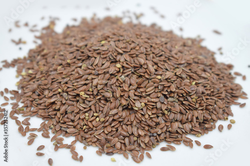 Linseeds. Flax seeds isolated on white background