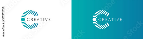 Letter C infinite ribbon Logo design vector template.