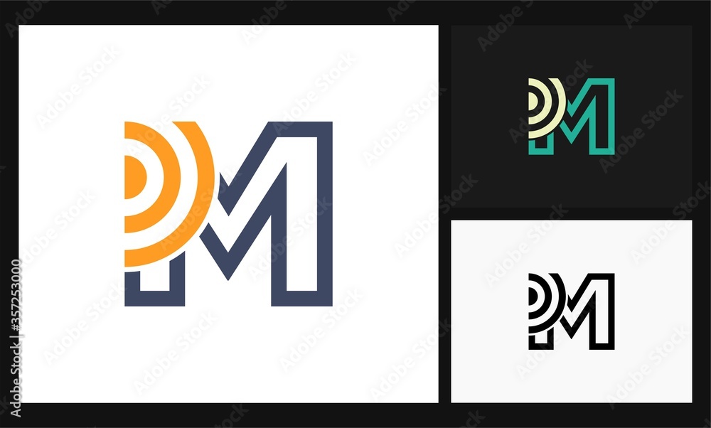 letter M round vector design logo letter M round vector design logo