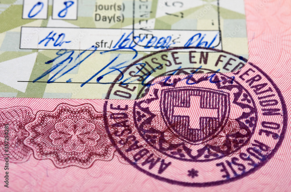 Visa passport stamp