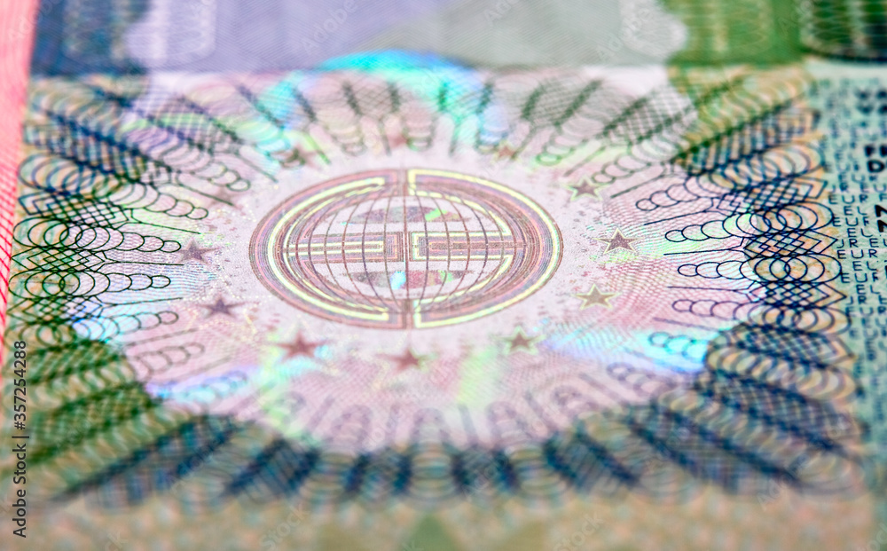 Schengen visa in passport. Fragment Schengen visa in passport. Fragment