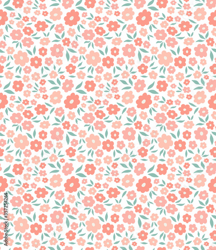 Vector floral seamless pattern. Vintage botanical background. Trendy Illustration with small flowers.
