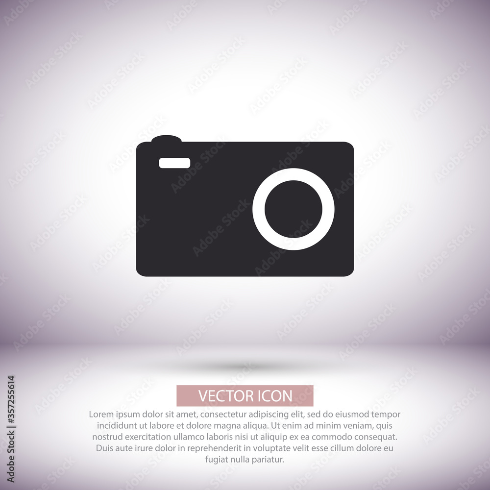 Camera vector icon , lorem ipsum Flat design Camera vector icon , lorem ipsum Flat design