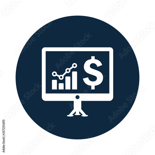 Earning graph, profit chart vector icon