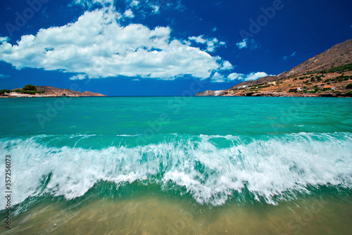 CRETE ISLAND, GREECE. Tholos beach, close to Kavousi village, Ierapetra municipality, Lasithi prefecture. 