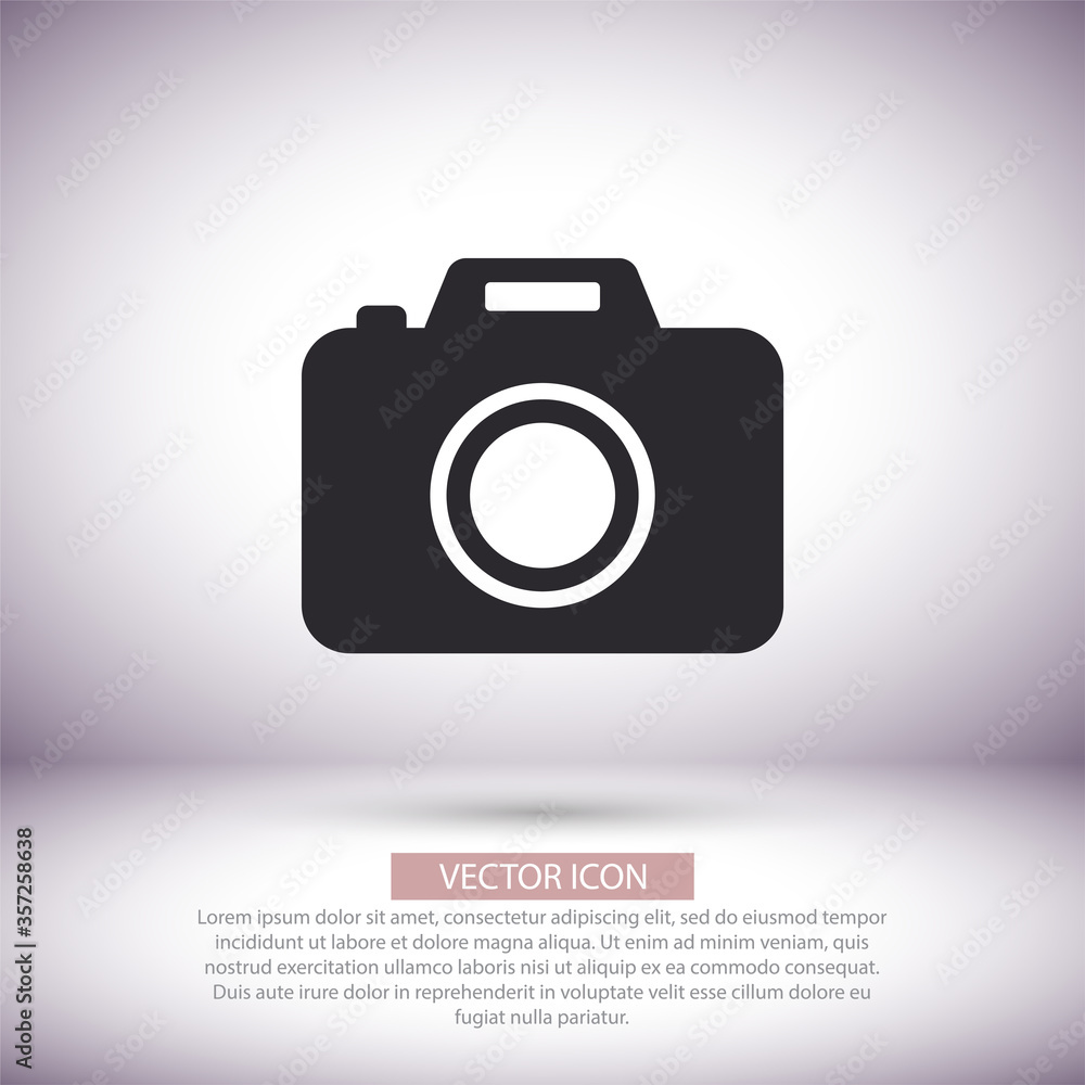 Camera vector icon , lorem ipsum Flat design Camera vector icon , lorem ipsum Flat design