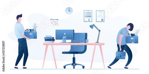 Employee Turnover. Staff replacement. Modern workplace in office. Dismissal and employment process in company.