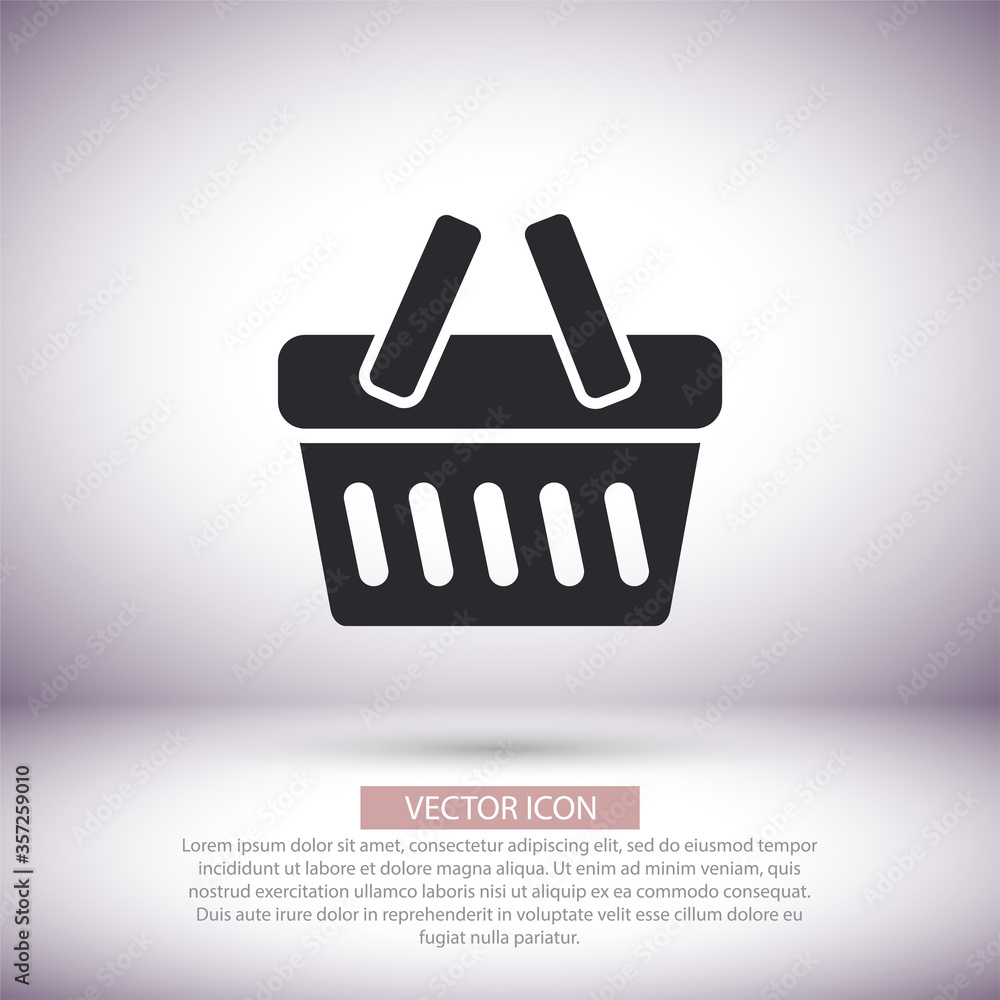 Basket vector icon , lorem ipsum Flat design Basket vector icon , lorem ipsum Flat design