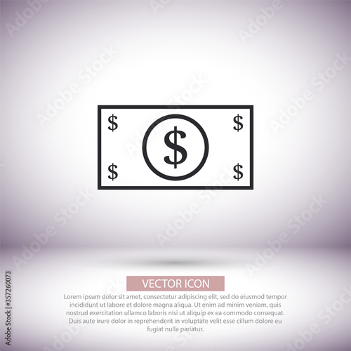 Dollar  vector icon , lorem ipsum Flat design