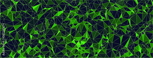 abstract geometric triangle shaped colorful vector background mixture of light and dark green tones with vector lines can be used as pattern, texture, wallpaper or banner