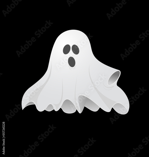 Cute and confused ghost vector illustration for Halloween night 