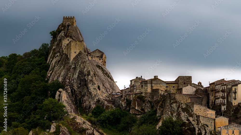 Sperlinga Castle with a glimpse of the town