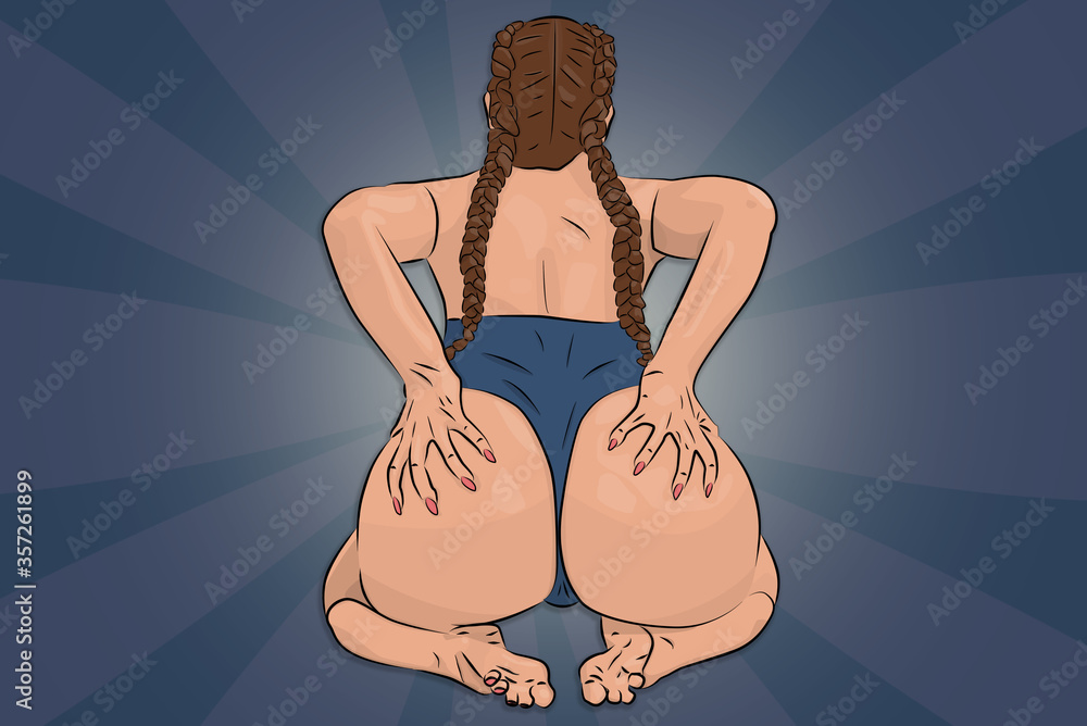 Sexy Ass Body Positivity beautiful Comic body curvy Stock Illustration |  Adobe Stock