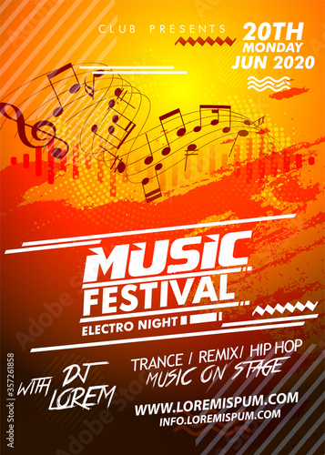 Music party brochure,Electronic Music Covers for Summer Fest or Club Party Flyer. 
Colorful Waves Gradient Background. Template for DJ Poster, Web Banner, Pop-Up.Jazz festival