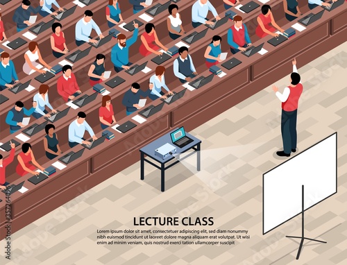 Isometric Lecture Class Background