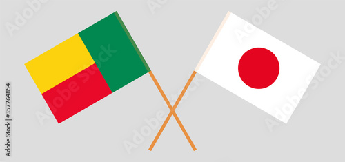 Crossed flags of Benin and Japan