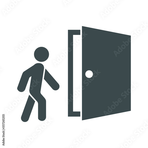 
Vector graphics .
Icon of a person coming in the door.