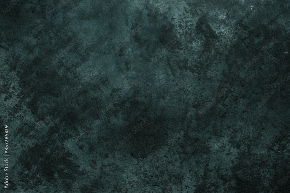 Fototapeta premium stucco texture, dark blue-green background, banner