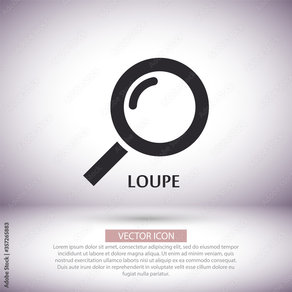 Magnifier with a man vector icon , lorem ipsum Flat design Magnifier with a man vector icon , lorem ipsum Flat design