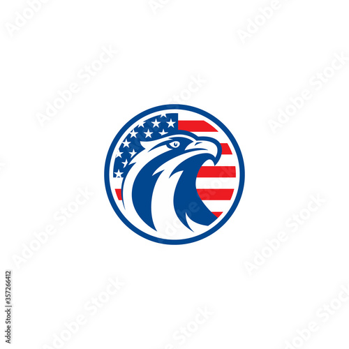 Eagle Head circle american flag