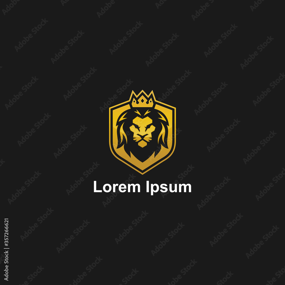 Lion Logo - Crown King Lion Vector