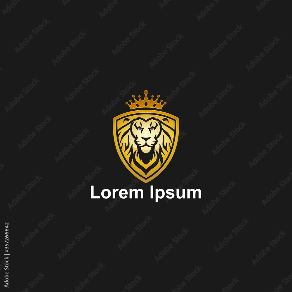 Fototapeta premium Lion Logo - Crown King Lion Vector