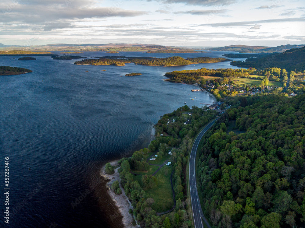 Loch Lomond photographed in Scotland, in Europe. Picture made in 2019.