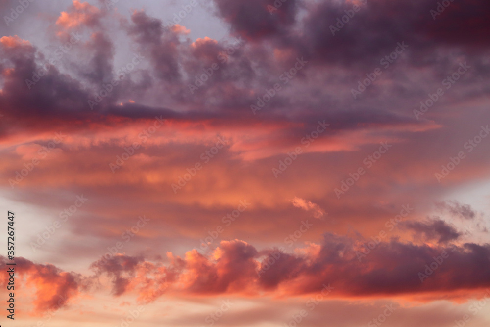 Fototapeta premium Magic sky with colorful clouds at sunset