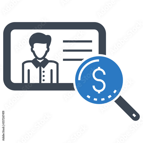 Creditworthiness Scan and Review Process Concept,  Verifying Personal credit ratings Line Icon, Examining personal credit history, Financial report, Determine credit worthiness on white background 