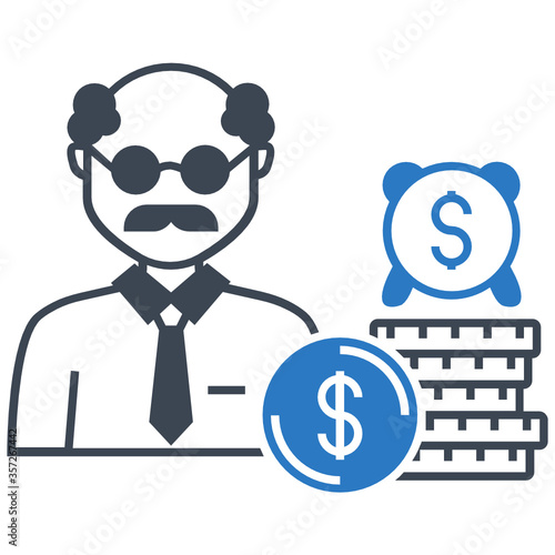 Loan against pension concept, borrow against certain types of retirement plans vector icon design 