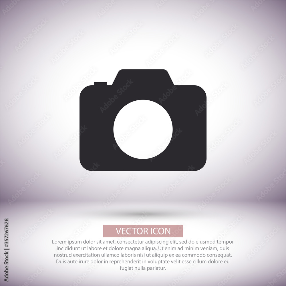 Camera vector icon , lorem ipsum Flat design Camera vector icon , lorem ipsum Flat design