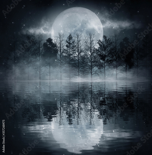 Dark cold futuristic forest...
