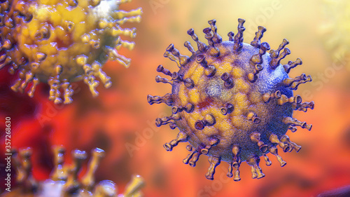 Fotografie Varicella zoster or chickenpox virus