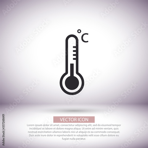 Thermometer vector icon , lorem ipsum Flat design