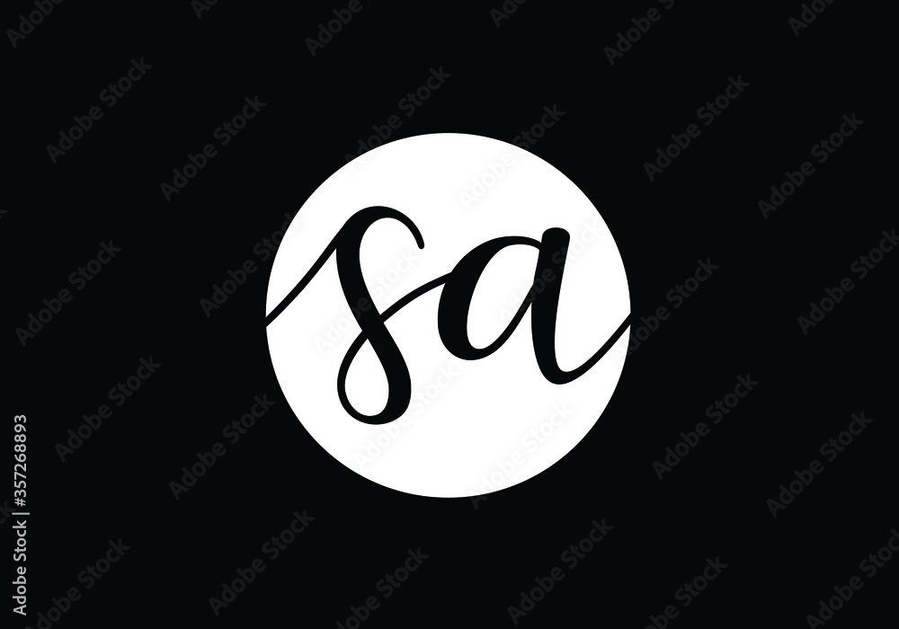 Initial Monogram Letter S A Logo Design Vector Template. S A Letter Logo Design Initial Monogram Letter S A Logo Design Vector Template. S A Letter Logo Design