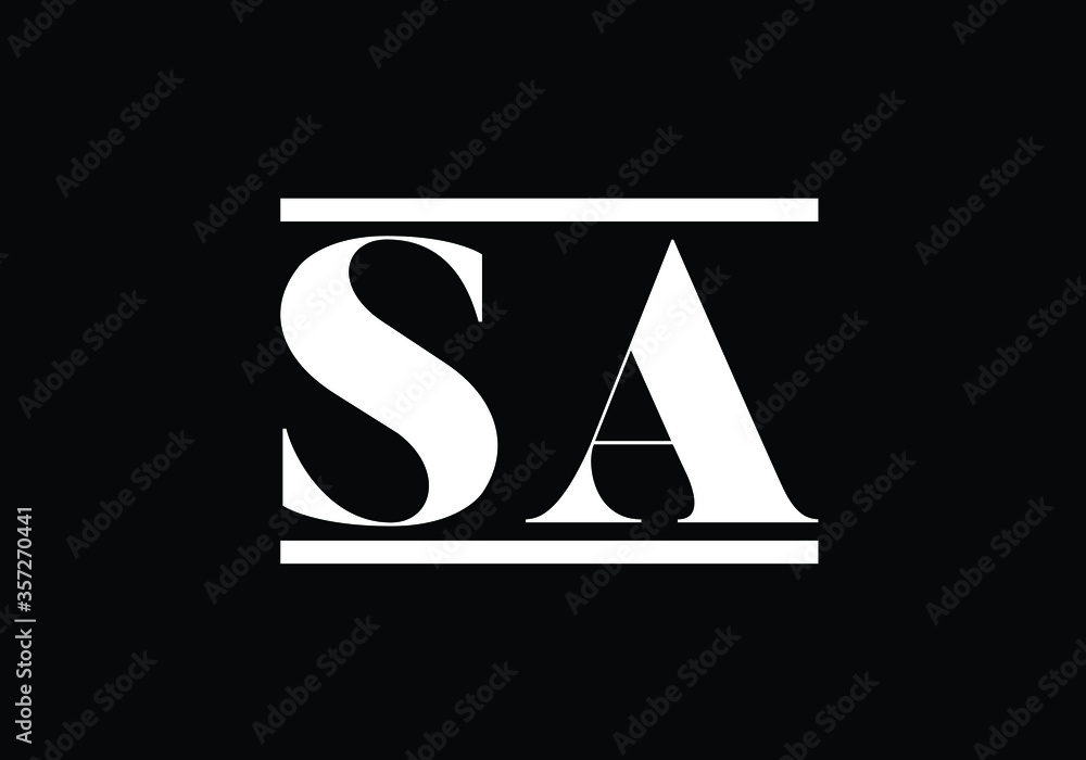 Initial Monogram Letter S A Logo Design Vector Template. S A Letter Logo Design Initial Monogram Letter S A Logo Design Vector Template. S A Letter Logo Design