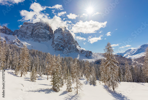 Winter in the Dolomites mountain, Italy