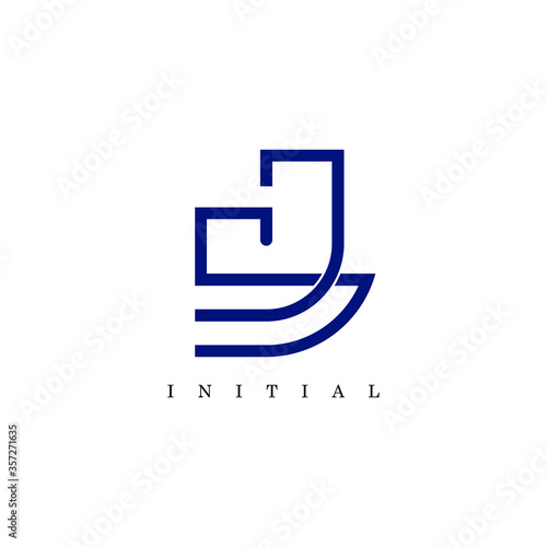 JS logo vector, in line style design.