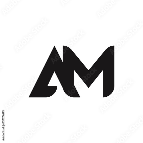 AM Letter Logo Design With Simple style