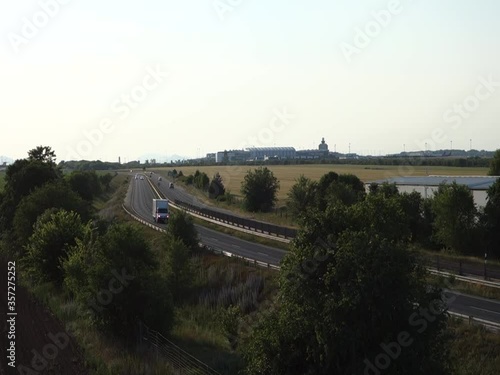 BUDair international airport Hungary Vecsés, from an overpass with highroad 400