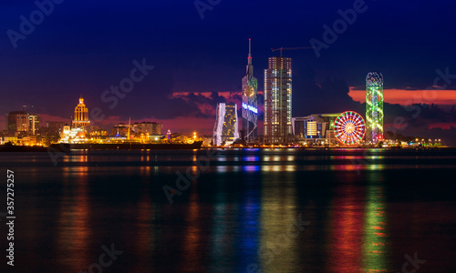 Batumi at night. With a population of 190,000 Batumi serves as an important port and a commercial cent © Posztós János