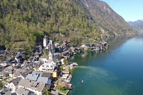 Drone shots of churches and lakes 