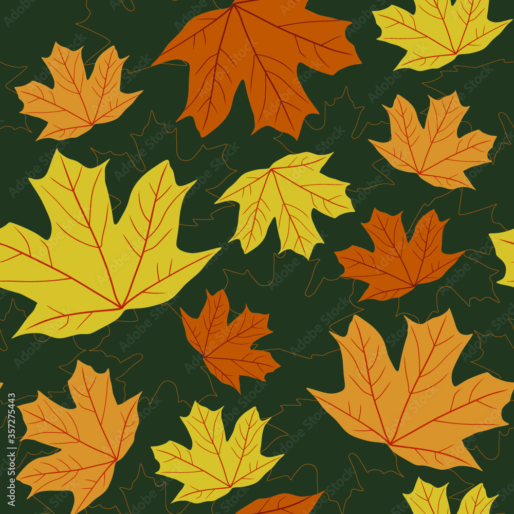 Seamless pattern with maple leaves. Seamless pattern with maple leaves.